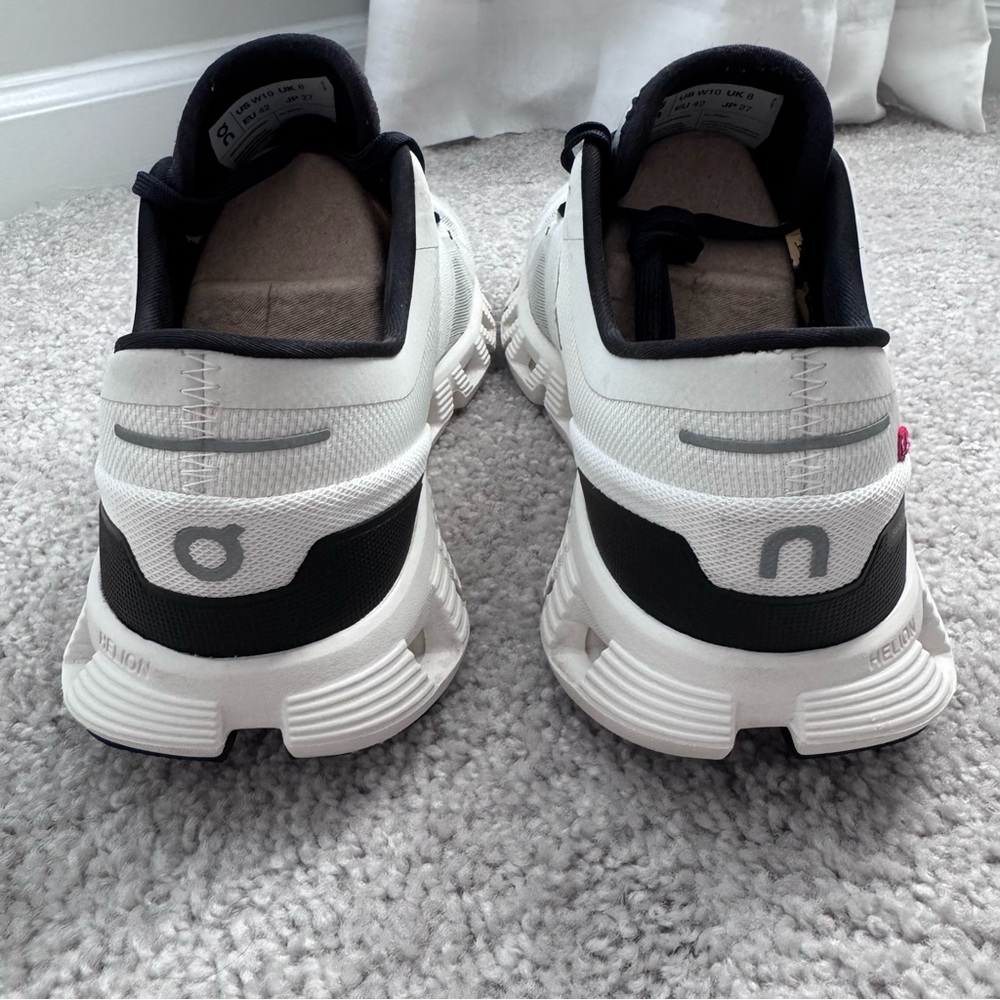 On Running Cloud X White and Black Athletic Sneakers - Picture 12 of 14